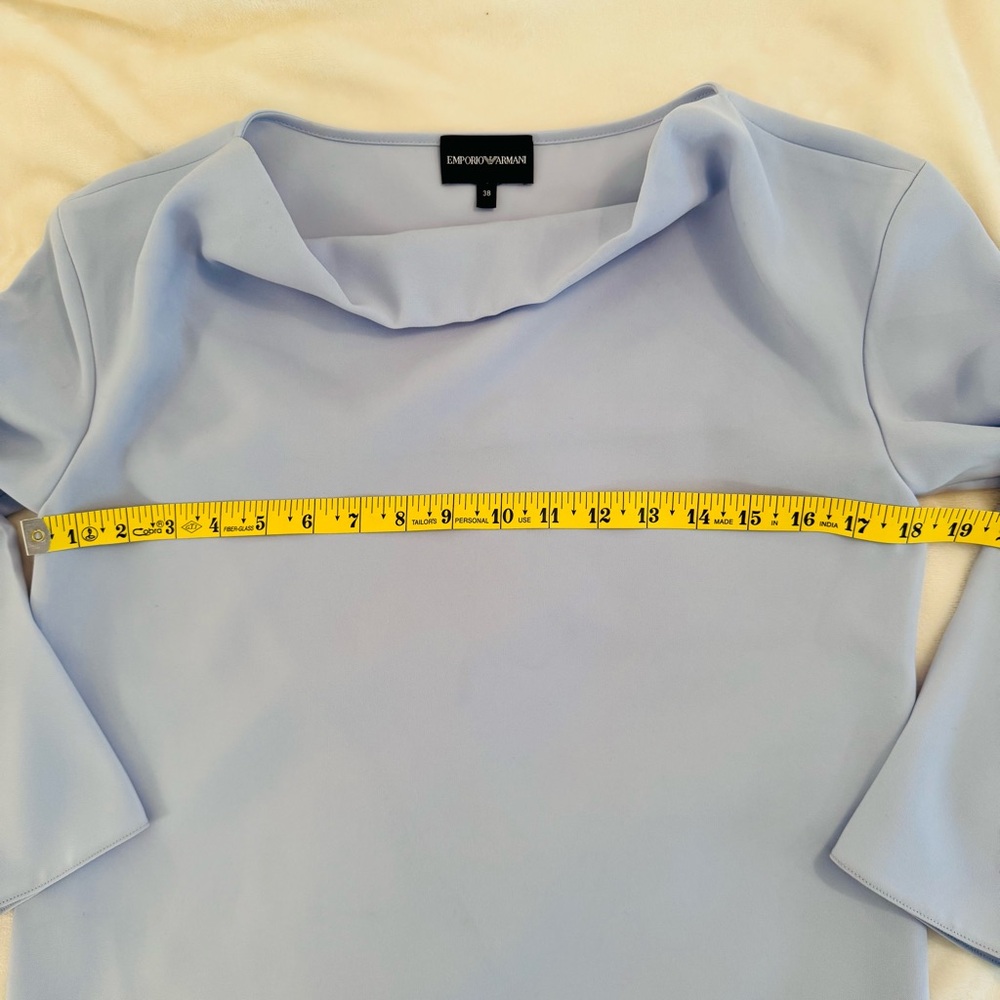 Emporio Armani Soft Blue Cowl Neck Blouse - Picture 9 of 14